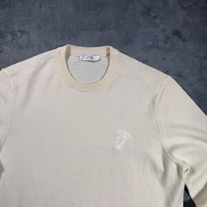 Versace Collection Wool Sweater Mens L Cream Medusa Crewneck
